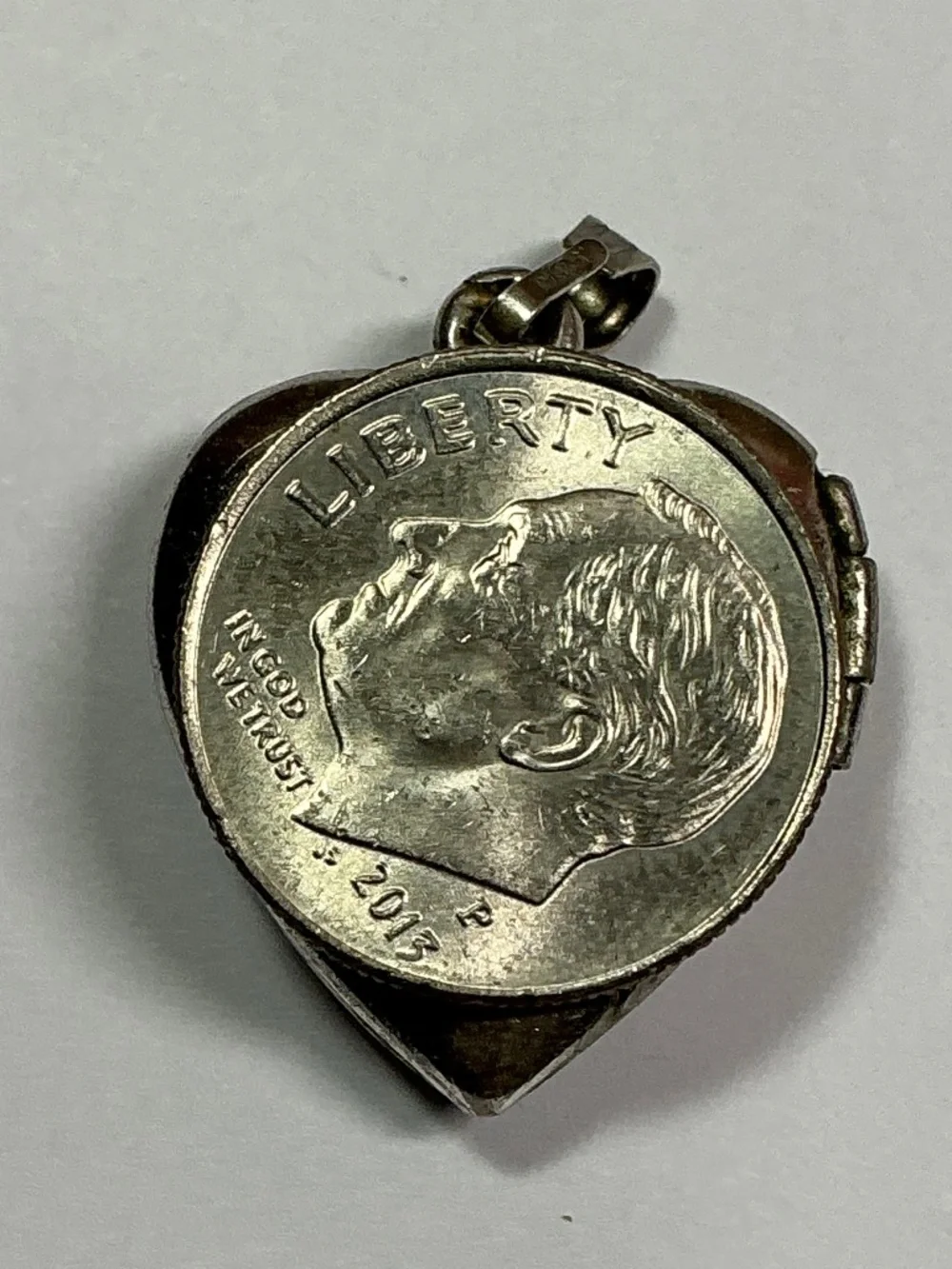 Vintage Sterling Silver Angel Blue Cameo Locket. 1.25 inches long